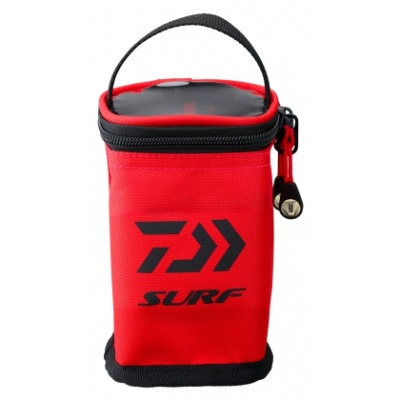 Bolsa térmica vermelha com fecho de correr e logo SURF