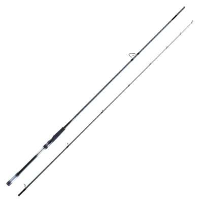 Duas partes de uma cana de pesca preta isoladas