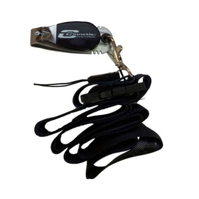 Cordão preto com porta-chaves metálico preto e prata com texto C from the City