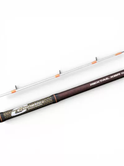 Vara de pesca REXTAIL X8R com detalhes em laranja
