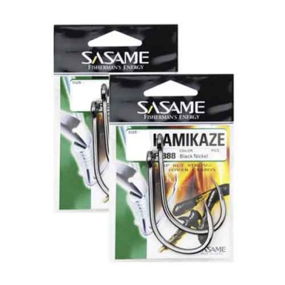 Pacotes de anzóis SASAME KAMIKAZE com acabamento Black Nickel