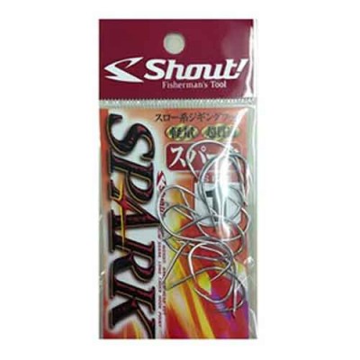 Pacote de anzóis de pesca Shout! com fundo vermelho e amarelo