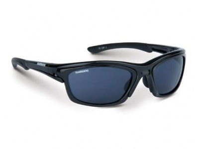 Óculos de sol desportivos Shimano com armação negra e lentes escuras