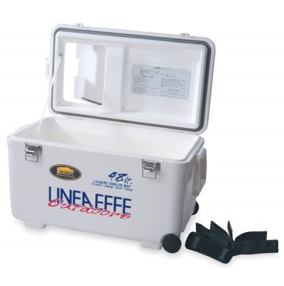 Caixa térmica branca LINEAEFFE Outdoors aberta com rodas e alça