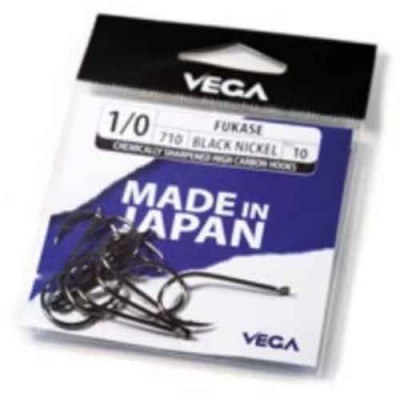 Pacote de anzóis de pesca VEGA black nickel tamanho 1/0