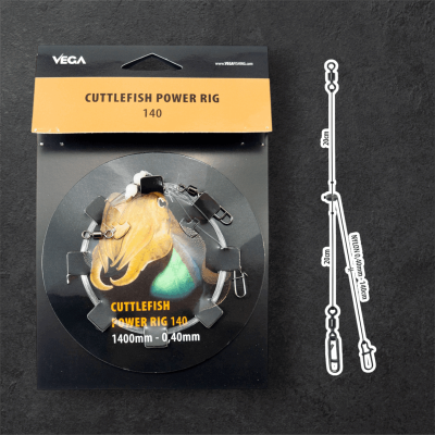 Embalagem de equipamento de pesca Vega Cuttlefish Power Rig 140