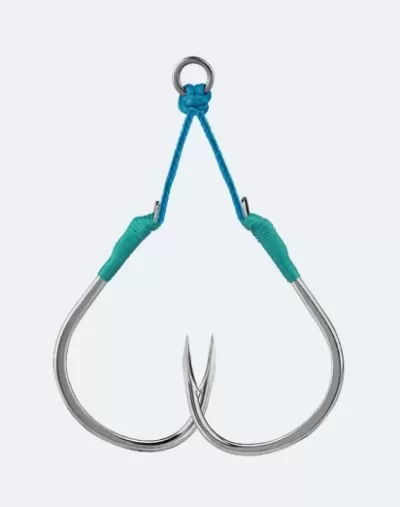 Engate duplo de pesca em aço inoxidável com duas grandes anzóis