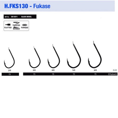 Anzóis H.FKS130 - Fukase em vários tamanhos com acabamento Black Nickel