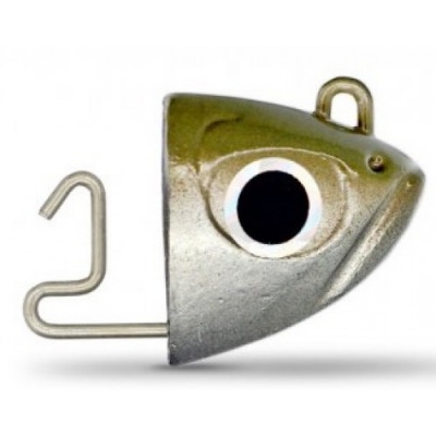 Cabeça de isco de pesca metálica com olho e gancho