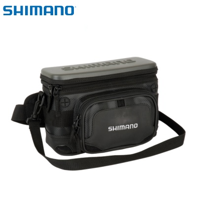 Bolsa de transporte preta Shimano com alça ajustável e bolso frontal