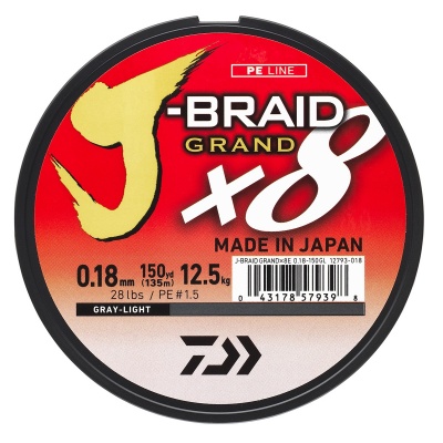 Embalagem de linha de pesca trançada J-Braid Grand x8 feita no Japão