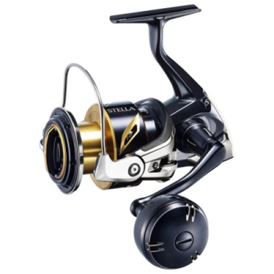 Carreto de pesca spinning preto e dourado com alça preta
