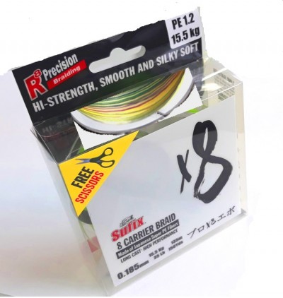 Embalagem de linha de pesca multicolorida Sufix 8 Carrier Braid