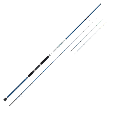 Varão de pesca azul e preto com punho antiderrapante e três partes