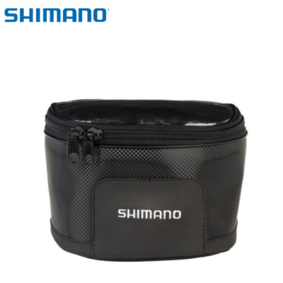 Bolsa preta Shimano com zíper e logo branco