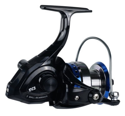 Carretel de pesca preto, azul e prata TICA 7 BALL BEARINGS