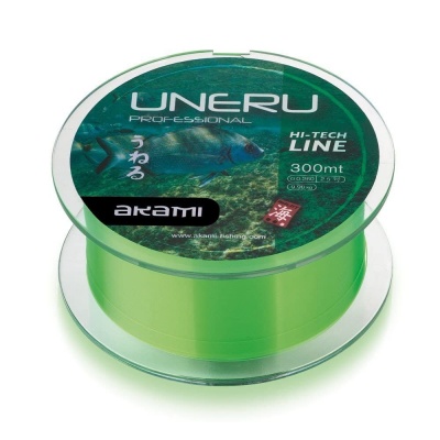 Rolo de linha de pesca verde fluorescente AKAMI Uneru 300mt