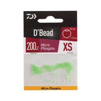 Pacote de contas micro fosforescentes verdes D'Bead XS 200 peças