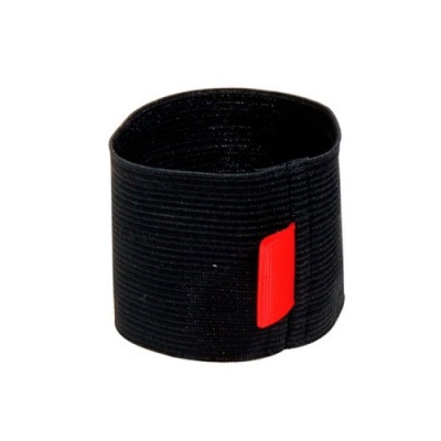 Faixa elástica preta com detalhe vermelho