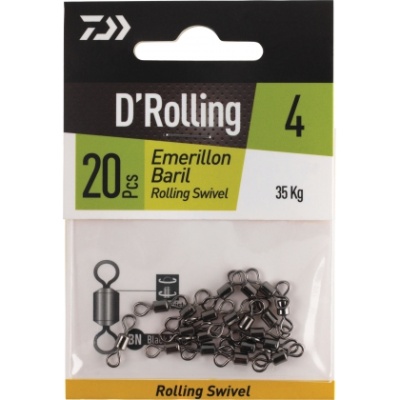 Embalagem com 20 Emerillon Baril ou Rolling Swivel de metal escuro da marca D'Rolling