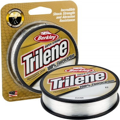 Carretel de linha de pesca Berkley Trilene super resistente 100% fluorocarbono transparente com embalagem amarela