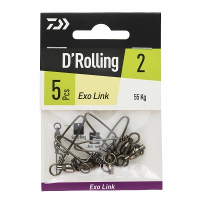 Pacote de 5 fechos metálicos para pesca D'Rolling Exo Link