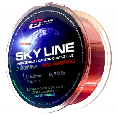 Bobina de linha de pesca vermelha da marca Cinnetic SKY LINE