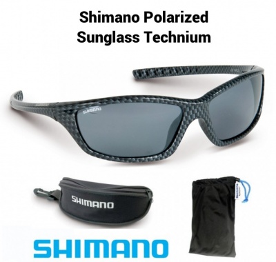 Óculos de sol Shimano Polarized Technum com estojo e saco.