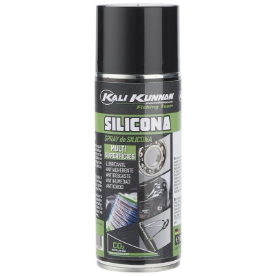 Spray de silicone Kali Kunnan para múltiplas superfícies em embalagem preta e verde