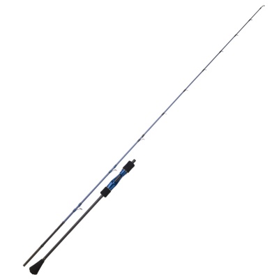 Varas de pesca azul e preta com pegador antiderrapante