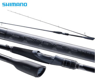 Conjunto de varas de pesca pretas Shimano Exsence Genos