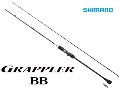 Vara de pesca Shimano Grappler BB preta em duas partes
