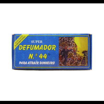 Embalagem azul do produto Super Defumador N.º 44 para atrair dinheiro