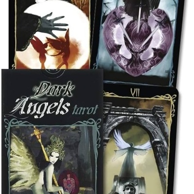 Cartas de tarot Dark Angels com ilustrações de anjos góticos