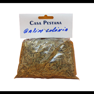 Pacote de tiras secas de raízes com rótulo Casa Pestana