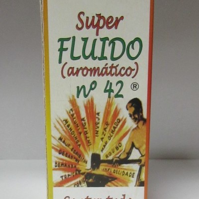 Embalagem de Super FLUIDO (aromático) no 42 com imagem e texto colorido