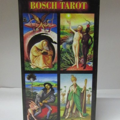 Caixa de tarot BOSCH TAROT com quatro imagens coloridas distintas