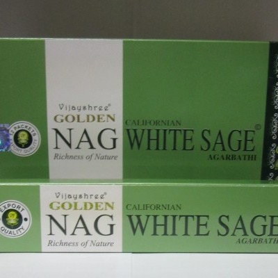 Caixas verdes e brancas de incenso Golden Nag Californian White Sage