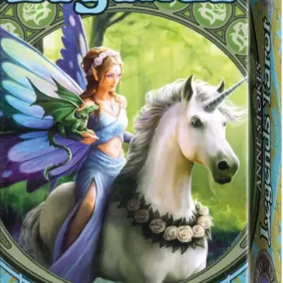 Caixa de Tarot com fada, dragão e unicórnio branco