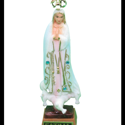 Estátua de Nossa Senhora de Fátima com coroa dourada
