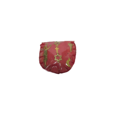 Bolsa pequena cor-de-rosa com padrões dourados e fundo preto