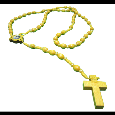 terço amarelo com cruz