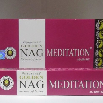 Caixas de incenso Vijayshree Golden Nag Meditation Agarbathi cor rosa e branco