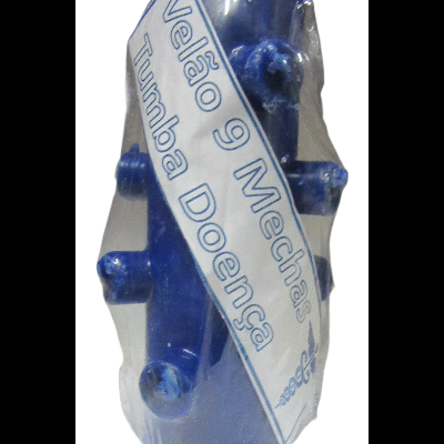 Velão azul com 9 mechas e etiqueta