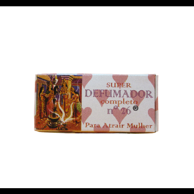 Caixa de Super Defumador Complete nº 26 em rosa e bege com estátuas douradas