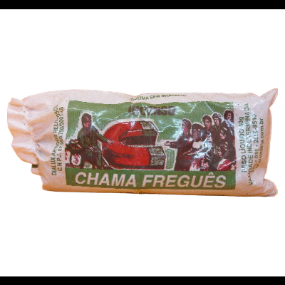 Embalagem de produto CHAMA FREGUÊS com ilustração de pessoas