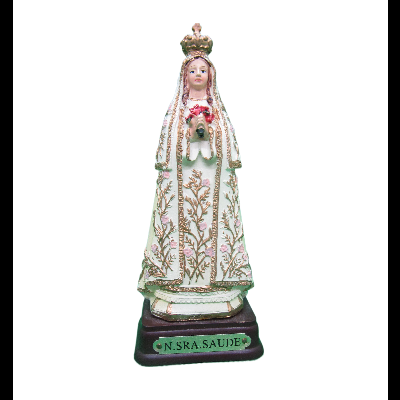 Estatueta da Nossa Senhora da Saúde com base