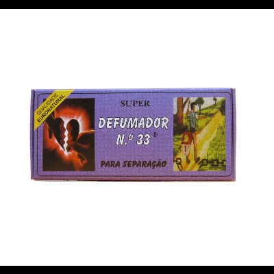 Embalagem roxa de defumador com texto e imagens