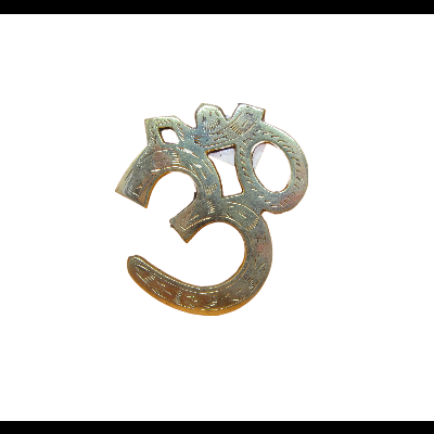 Pendente metálico formato símbolo Om envelhecido