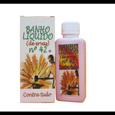 Frasco e embalagem de banho líquido de ervas número 42